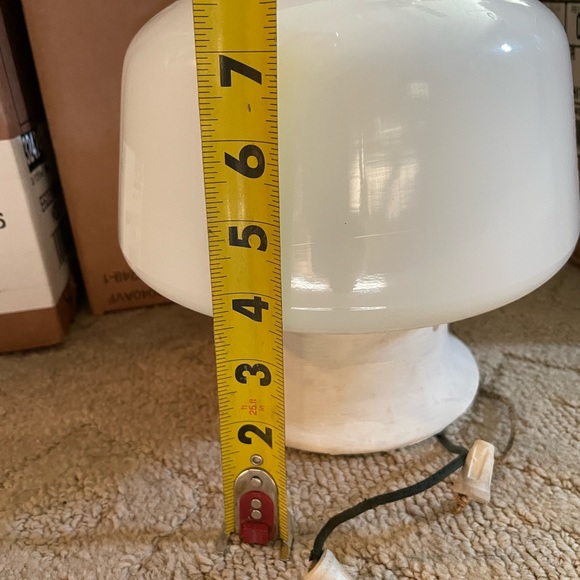Vintage Milk Glass Mushroom Ceiling Light Fixture Shade - Picture 7 of 8